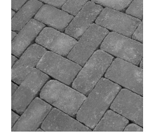 Тротуарна плитка Золотий Мандарин Цегла Антик 200х100х60 мм на сірому цементі чорний