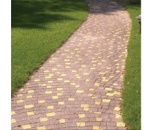 Тротуарная плитка Золотой Мандарин Креатив 60 мм на сером цементе коричневый