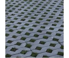 Тротуарная плитка Золотой Мандарин Парковочная решетка 500х500х80 мм серый