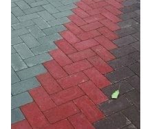 Тротуарная плитка Золотой Мандарин Кирпич без фаски 200х100х60 мм на сером цементе красный