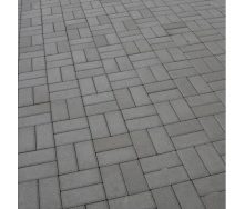 Тротуарная плитка Золотой Мандарин Кирпич стандартный 200х100х80 мм серый