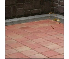 Тротуарная плитка Золотой Мандарин Квадрат большой 200х200х60 мм на сером цементе красный