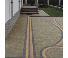 Тротуарная плитка Золотой Мандарин Креатив 60 мм на сером цементе горчичный