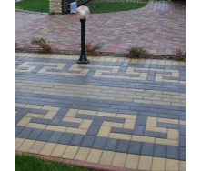 Тротуарная плитка Золотой Мандарин Кирпич стандартный 200х100х80 мм на сером цементе черный