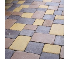 Тротуарная плитка Золотой Мандарин Плац 160х60 мм на сером цементе коричневый