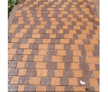 Тротуарна плитка Золотий Мандарин Креатив 60 мм на сірому цементі персиковий