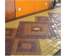 Тротуарная плитка Золотой Мандарин Старый город 120х80 мм на сером цементе коричневый