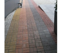 Тротуарна плитка Золотий Мандарин Цегла стандартна 200х100х40 мм на сірому цементі коричневий