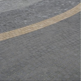 Тротуарна плитка Золотий Мандарин Креатив 60 мм на сірому цементі чорний