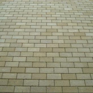Тротуарная плитка Золотой Мандарин Кирпич стандартный 200х100х60 мм на сером цементе горчичный