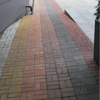 Тротуарная плитка Золотой Мандарин Кирпич стандартный 200х100х40 мм на сером цементе коричневый