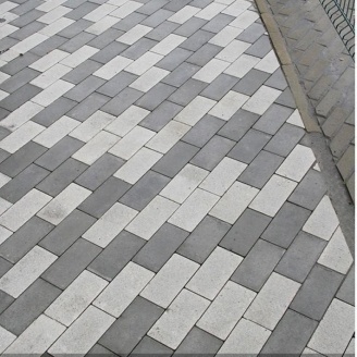 Тротуарная плитка Золотой Мандарин Кирпич без фаски 200х100х60 мм на белом цементе белый