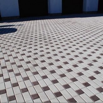 Тротуарная плитка Золотой Мандарин Кирпич стандартный 200х100х60 мм на белом цементе белый