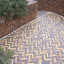 Тротуарна плитка Золотий Мандарин Барселона Антик 186х45х60 мм на сірому цементі персиковий Київ