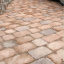 Тротуарна плитка Золотий Мандарин Цегла Антик 240х160х90 мм коричневий на сірому цементі Київ