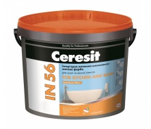 Интерьерная латексная краска Ceresit IN 56 FOR KITCHEN & BATH База А шелковисто-матовая 10 л белая