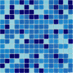 Мозаика стеклянная Stella di Mare R-MOS B3132333537 микс голубой-5 на сетке 327x327x4 мм Весёлое
