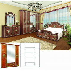 спальня комплект 4Д Жасмин орех лак Мир Мебели Киев