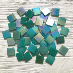 Стеклянная мозаика Eco-Mosaic 20х20 мм 33х33 см зеленая (20IR26) Курень