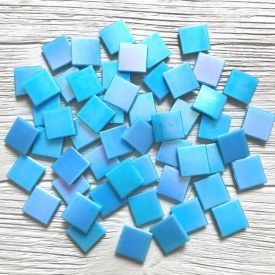 Стеклянная мозаика Eco-Mosaic 20х20 мм 33х33 см голубая (20IR16)