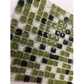 Мозаїка, скляна, VIVACER MixL03 зелений мікс 30x30 см