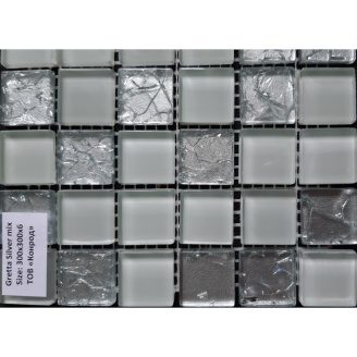 Стеклянная мозаика Керамик Полесье Gretta Silver Mix 300х300х6 мм