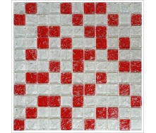 Стеклянная мозаика Керамик Полесье Gretta Red Mix колотое стекло 300х300 мм
