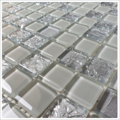 Стеклянная мозаика Керамик Полесье Gretta Light Grey колотое стекло 300х300 мм Киев