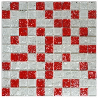 Скляна мозаїка Керамік Полісся Gretta Red Mix колотое скло 300х300 мм