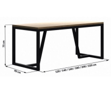 Обеденный стол в стиле LOFT (Table-052)