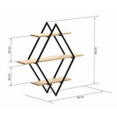Настенная полка в стиле LOFT (Wall Shelf-48) Изюм