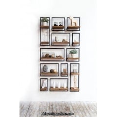 Набір настінних полиць в стилі LOFT (Wall Shelf-67) Хуст