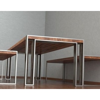 Набор стол + 2 скамейки в стиле LOFT (Table-055)