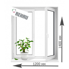 Окно металлопластиковое Rehau 60 поворотно-откидное 1200х1400 мм
