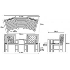 Стулья со спинкой 1750 х 790 мм Garden park bench 32 Киев