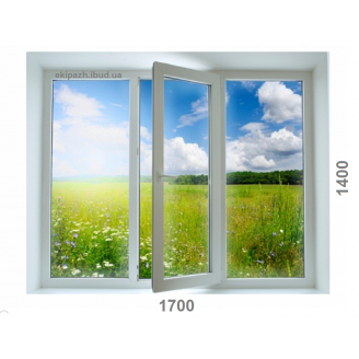  Вікно з 6-камерного профілю WDS Ultra6 1700x1400 мм з однокамерним склопакетом з одного енергією