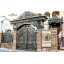 Ковані ворота розпашні закриті з аркою і литими елементами Київ