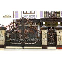 Ковані ворота розпашні закриті з хвірткою А1110129 Київ