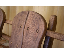 Лавка, лава зі спинкою з термодерева 1100х370 мм Thermo-treated Oak bench 01