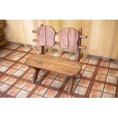 Лавочка скамья со спинкой из термодерева 1100х370 мм Thermo-treated Oak bench 01 Вознесенск