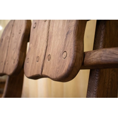 Лавочка скамья со спинкой из термодерева 1100х370 мм Thermo-treated Oak bench 01 Вознесенск