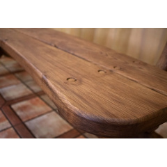 Лавочка скамья со спинкой из термодерева 1100х370 мм Thermo-treated Oak bench 01 Вознесенск
