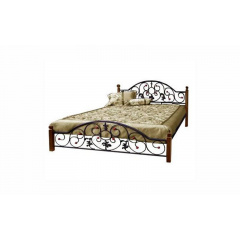 Ліжко Метал-дизайн Жозефіна металеве на дерев'яних ніжках 1400х2000 мм Вінниця