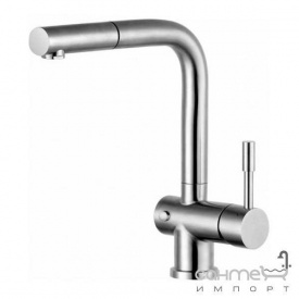 Змішувач для кухні з висувною лійкою Blue Water Corsa чорний матовий - нерж