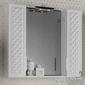 Зеркало с подсветкой и двумя шкафчиками Аква Родос Родорс 100 белый