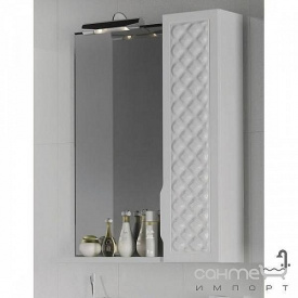 Зеркало с подсветкой и шкафчиком справа Аква Родос Родорс 65 белый