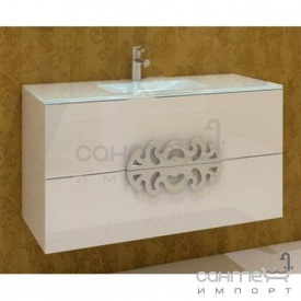 Тумба підвісна без раковини Marsan Malvine 900 чорний, фурнітура хром