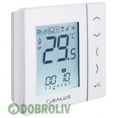 Беспроводной комнатный термостат SALUS с цифровой индикацией 4 в 1, 230V, белый VS20WRF Ровно