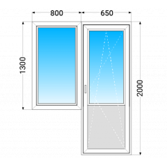 Балконный Блок Rehau Ecosol 60 с однокамерным энергосберегающим стеклопакетом 800х1300 мм Одесса