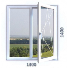 Вікно 1300x1400 мм 3-камерний профіль WDS CLASSIC з однокамерним склопакетом з енергією Суми